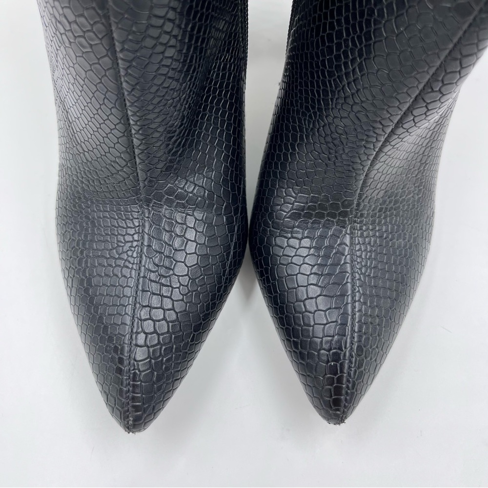 Faux Snakeskin Heel Boots Black - Size 8 - Picture 4 of 9